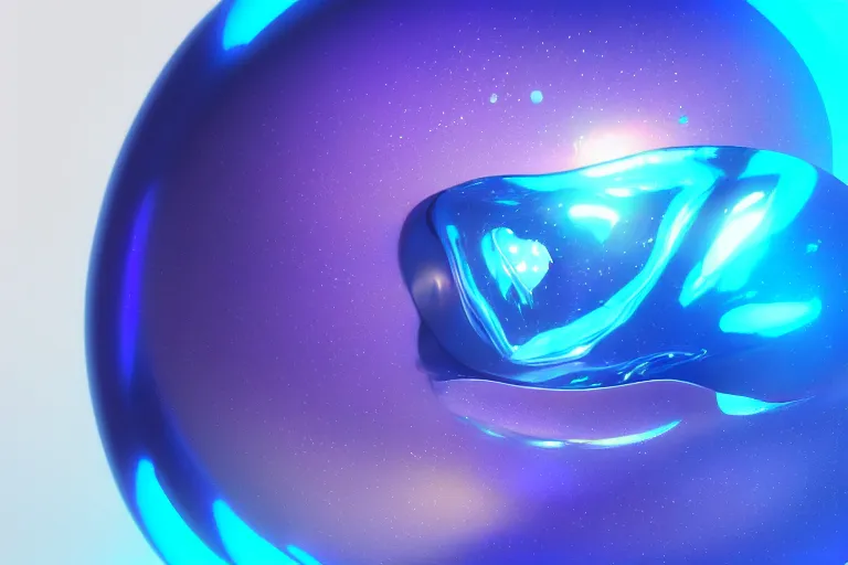 Prompt: iridescent blue bubble logo realistic lighting, octane render, by wlop, artgerm, trending on artstation