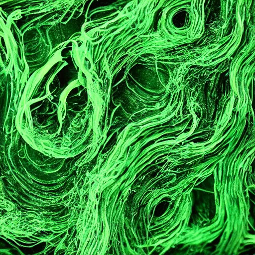 Prompt: globs and strands of thick green slime