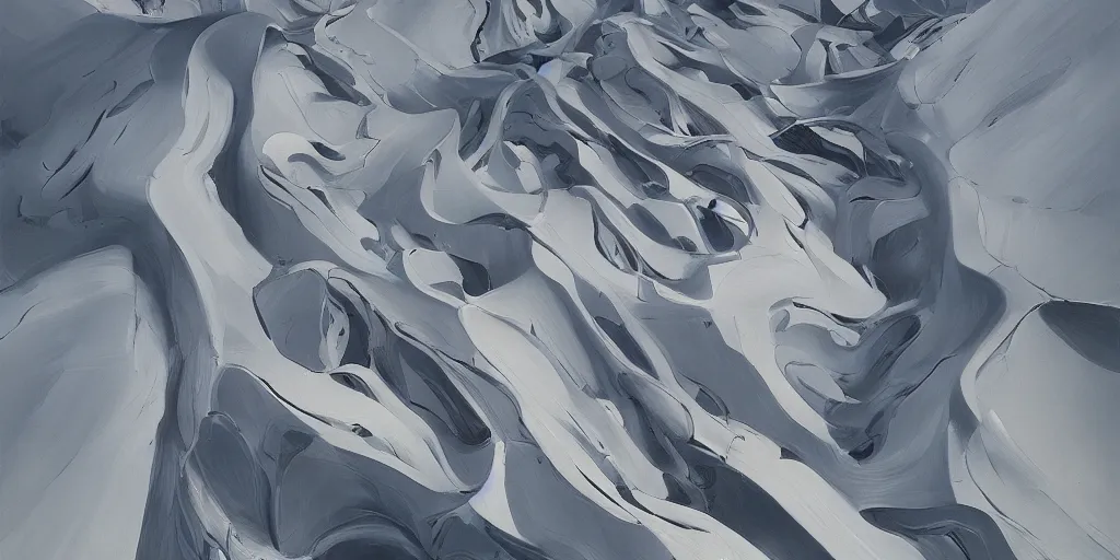 Image similar to landscape painting by james jean with zaha hadid architecture , redshift, octane