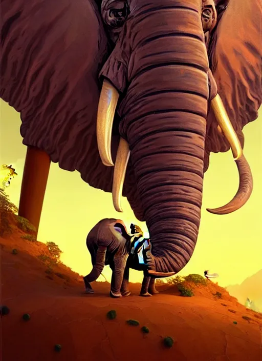 Prompt: a painting of an ant with the trunk of an elephant, matte painting concept art, art nouveau, beautifully backlit, swirly vibrant color lines, fantastically gaudy, aesthetic octane render, 8 k hd resolution, by ilya kuvshinov and cushart krentz and gilleard james