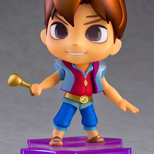 Prompt: pixar 3 d aladdin as nendoroid, side view, 8 k hd dof, kodak film,