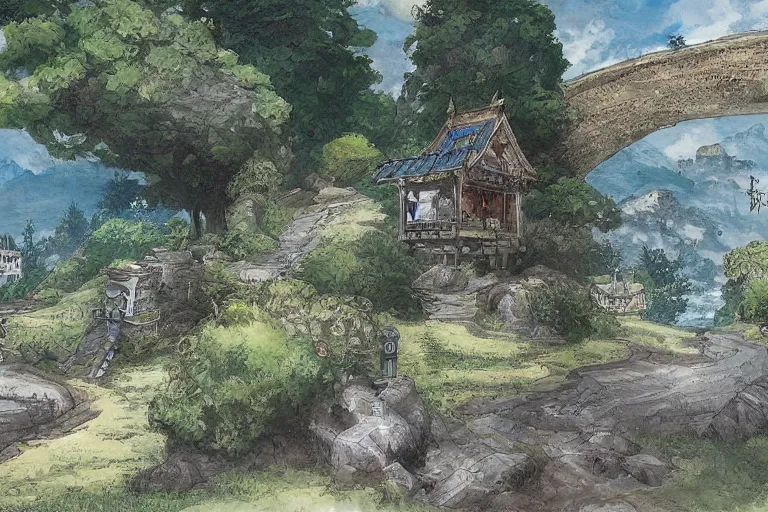 Image similar to mushoku tensei landscape art