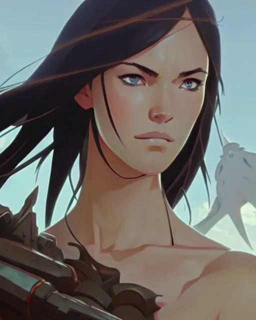 Prompt: azctec warrior, megan fox, high quality, detailed perfect face, exquisite details, fire magic, by studio muti, greg rutkowski makoto shinkai takashi takeuchi studio ghibli