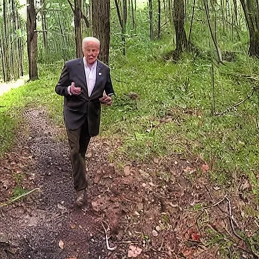 Image similar to trail cam footage of Joe biden