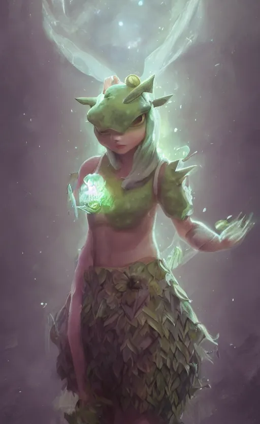 Image similar to a girl from final fantasy live action, cosplaying as bulbasaur, evocative, mystical night, very very very very detailed, award winning, masterpiece digital painting by greg rutkowski, alex grey, artstation, 4 k wallpaper