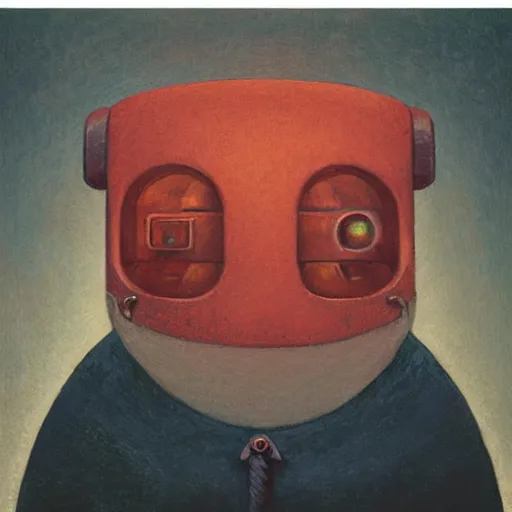 Prompt: a portrait of a character by Shaun Tan