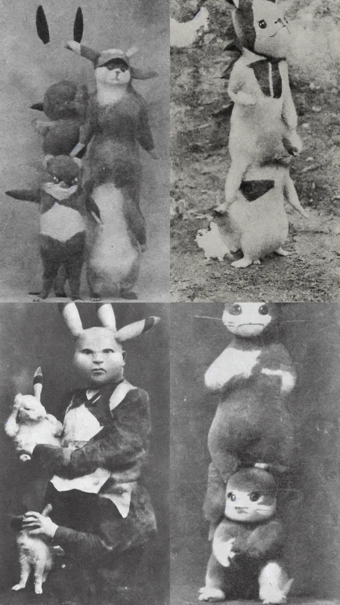 Prompt: pikachu rare footage, 1 9 0 0 s old photograph