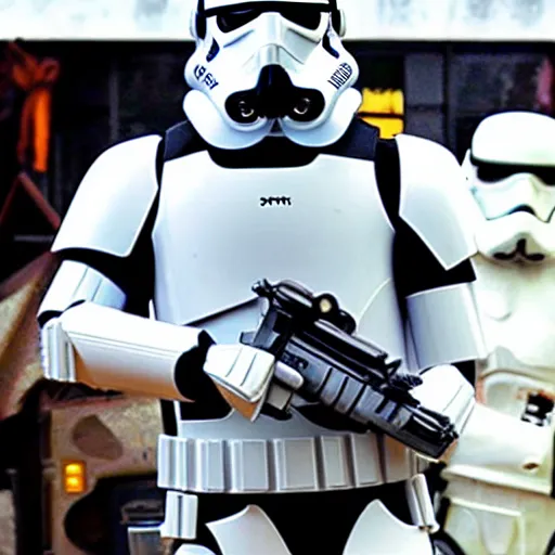 Image similar to storm trooper robocop war