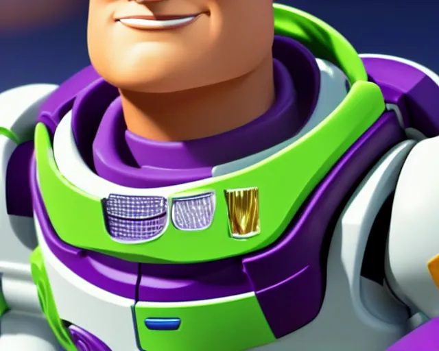 Prompt: Film still close-up shot of Dwayne Johnson as Buzz Lightyear in the movie Toy Story 3. Photographic, photography