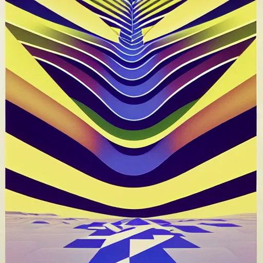 Prompt: geometric by shusei nagaoka and david rudnick, airbrush on canvas, symmetry