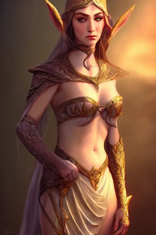 Prompt: beautiful elven princess, accurate anatomy, only two hands, highly detailed, digital painting, artstation, concept art, smooth, sharp focus, illustration, Unreal Engine 5, 8K, art by tamplier painter