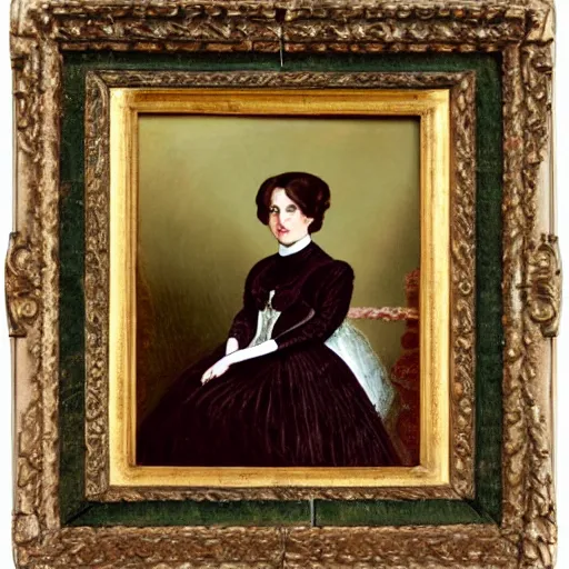 Image similar to portrait of victorian lady, impressionis