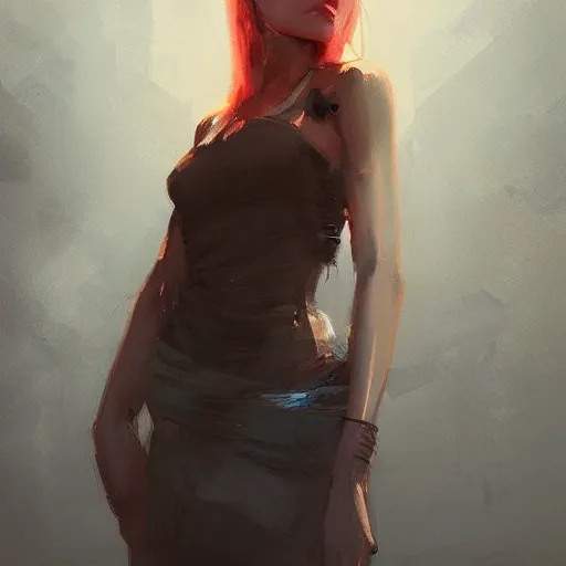 Image similar to a beautiful portrait of a trendy woman by greg rutkowski and bill sienkiewicz trending on artstation