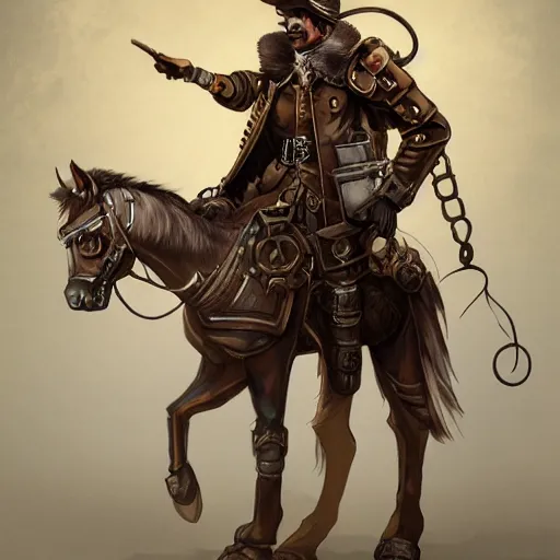 Image similar to a warhorse, steampunk, artstation.