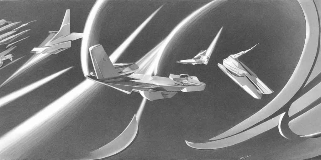 Image similar to hypersonic travel through medium, by tullio crali