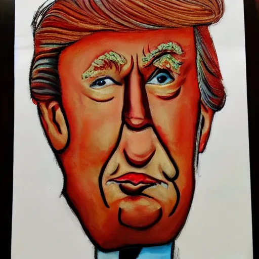 Image similar to a portrait of donald trump in the style of dekooning