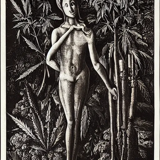 Image similar to cannabis, by ernst fuchs