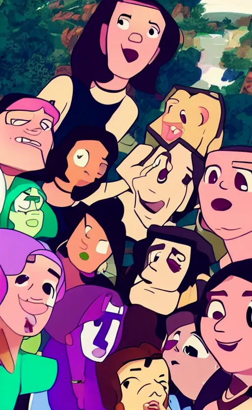 Image similar to img _ 1 4 2 4. jpg. steven universe selfie. candid, confused, looking at camera, snapchat, instagram, hashtags, accidental selfie, front camera, tiktok, popular, realistic, real life