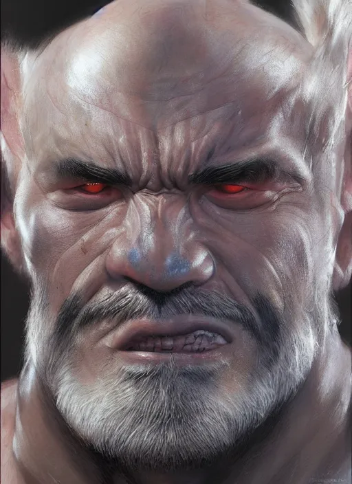 Image similar to Heihachi Mishima from Tekken, closeup character portrait art by Donato Giancola, Craig Mullins, digital art, trending on artstation