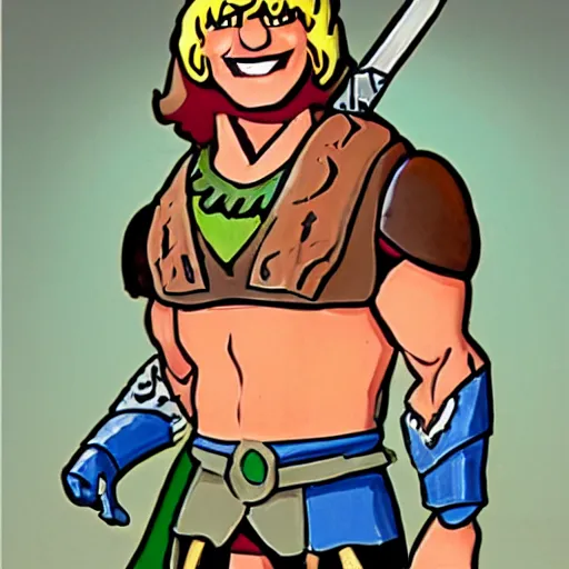 Image similar to joey from friends, heman style
