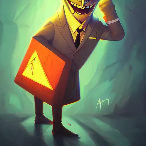 Image similar to bill cipher from gravity falls by ross tran, artgerm, marc simonetti