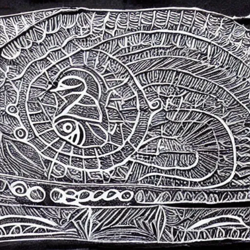 Prompt: warli painting of whale