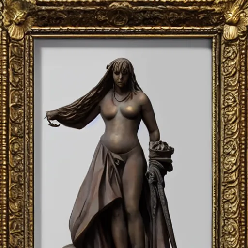 Image similar to A statue of Abigail Williams from FGO by Michelangelo,