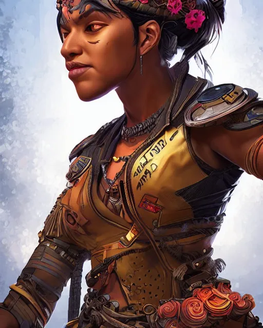 Image similar to The Tiger Queen as an Apex Legends character digital illustration portrait design by, Mark Brooks detailed, soft lighting