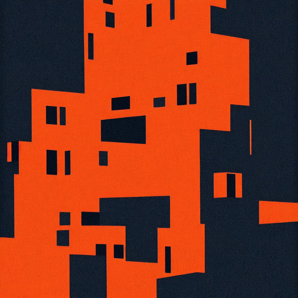 Image similar to old kyoto, mads berg, karolis strautniekas, film noir, stippled light, dramatic lighting, editorial illustration, detailed, fine texture, matte print, art deco, brutalism, dark blue + dark orange, red, black, ( ( habitat 6 7 background ) )