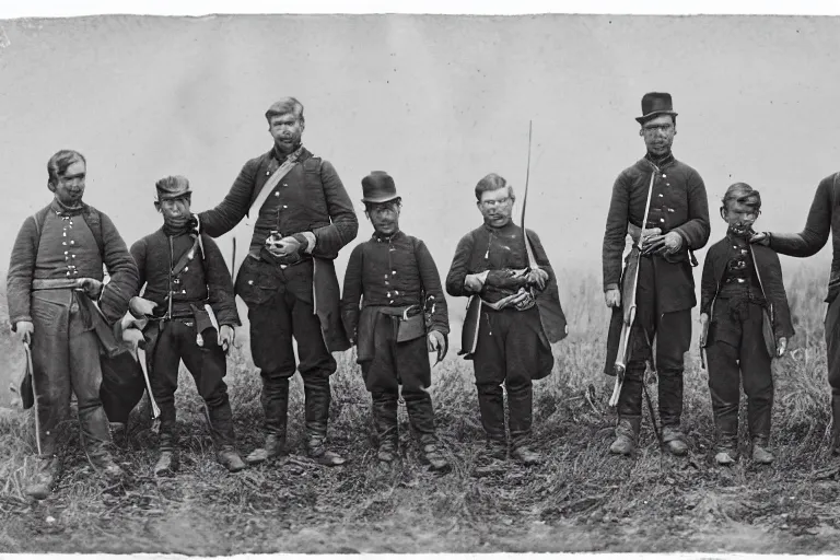 Prompt: a civil war era photo of aliens