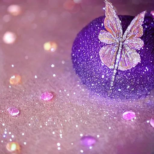 Prompt: dress, light cloth, gems, ultra high detailed, fairy, glitter, floating, dreamy, pink, purple, photo, art,