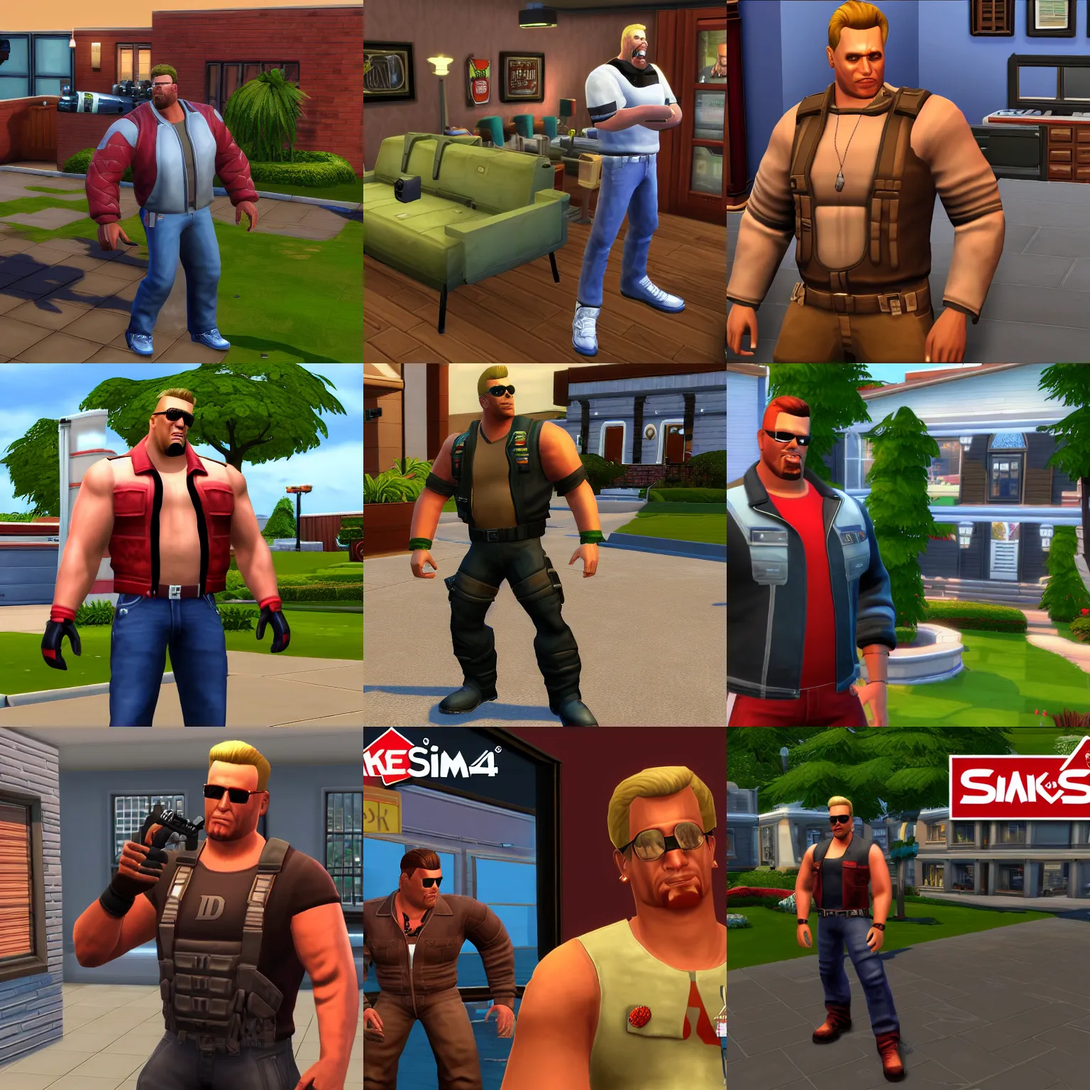 Image similar to Duke Nukem in The Sims 4