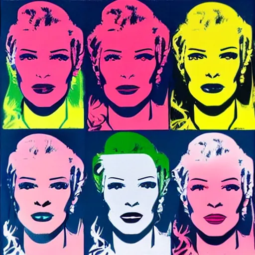 Image similar to cyborgs by andy warhol