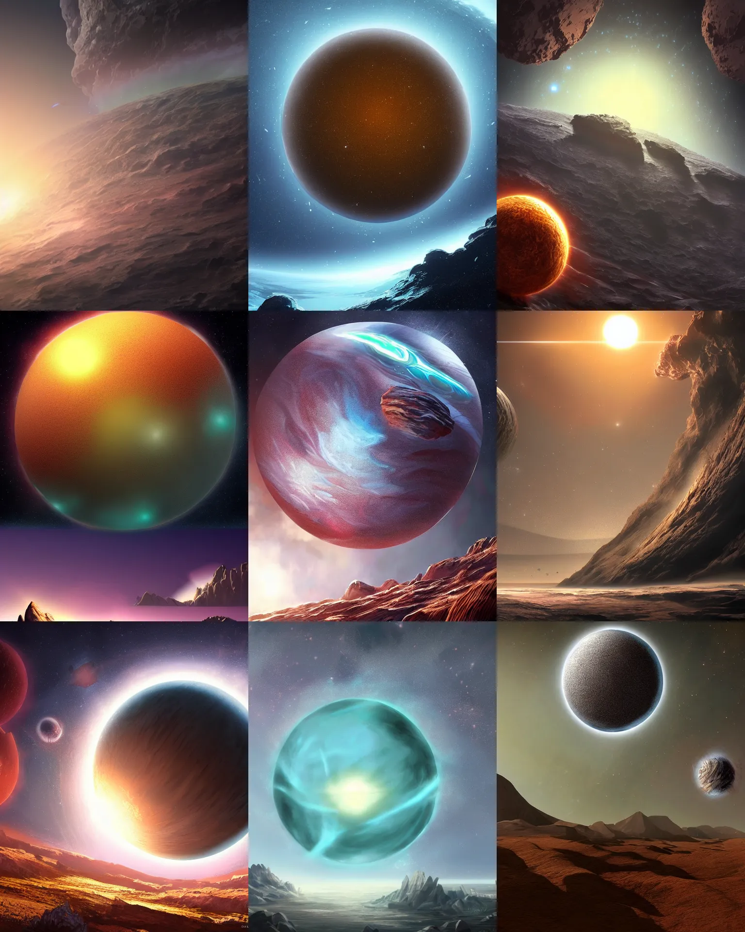 Prompt: An epic digital art of a exoplanet, Artwork by James Gileard, trending on ArtStation