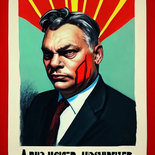 Image similar to highly detailed propaganda poster portrait of the leader of fascist hungary, viktor orban with cat facepaint, looking into the distance, by edward hopper