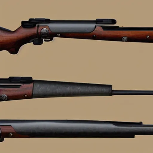 Prompt: realistic hunting rifle, medieval era, historical gun