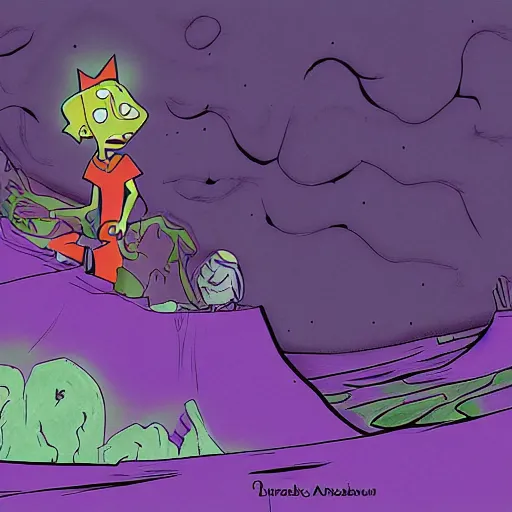 Image similar to return the slab from courage the cowardly dog, digital art,