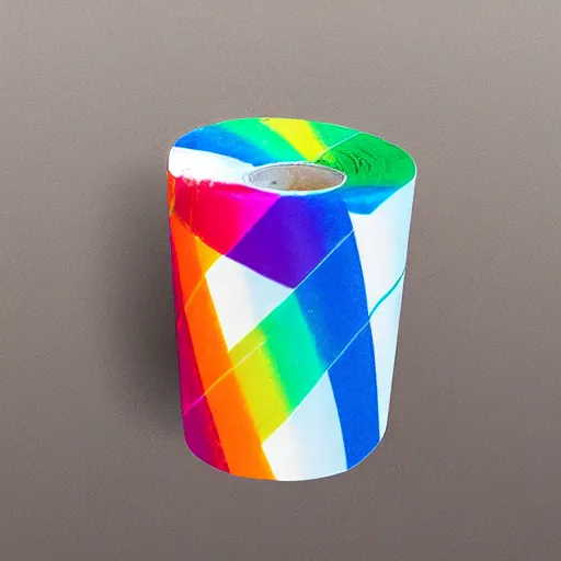 Image similar to “ rainbow toilet paper, detailed, product photo. ”