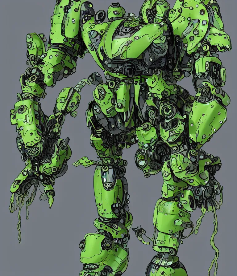 Image similar to waterlily themed amphibious power armor. mobile suit textured like water lettuce, top half is mecha nymphaea flower petals being robotic limbs, waterlily pads, sculpted metal, biomechanical, hyperdetailed, bandai box art, 8 k hd resolution, behance hd artstation. # power armor pistia playing waterlily pad tentacles, 8 k hd resolution