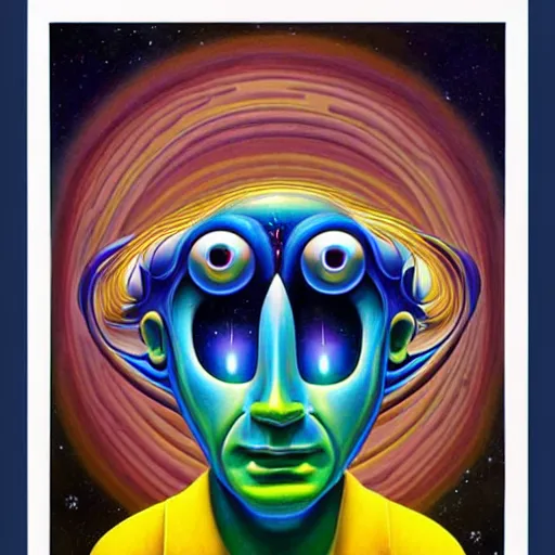 Image similar to psychedelic astronaut attaining enlightenment in the style of octavio ocampo naoto hattori, cg society, trending on artstation, award winning