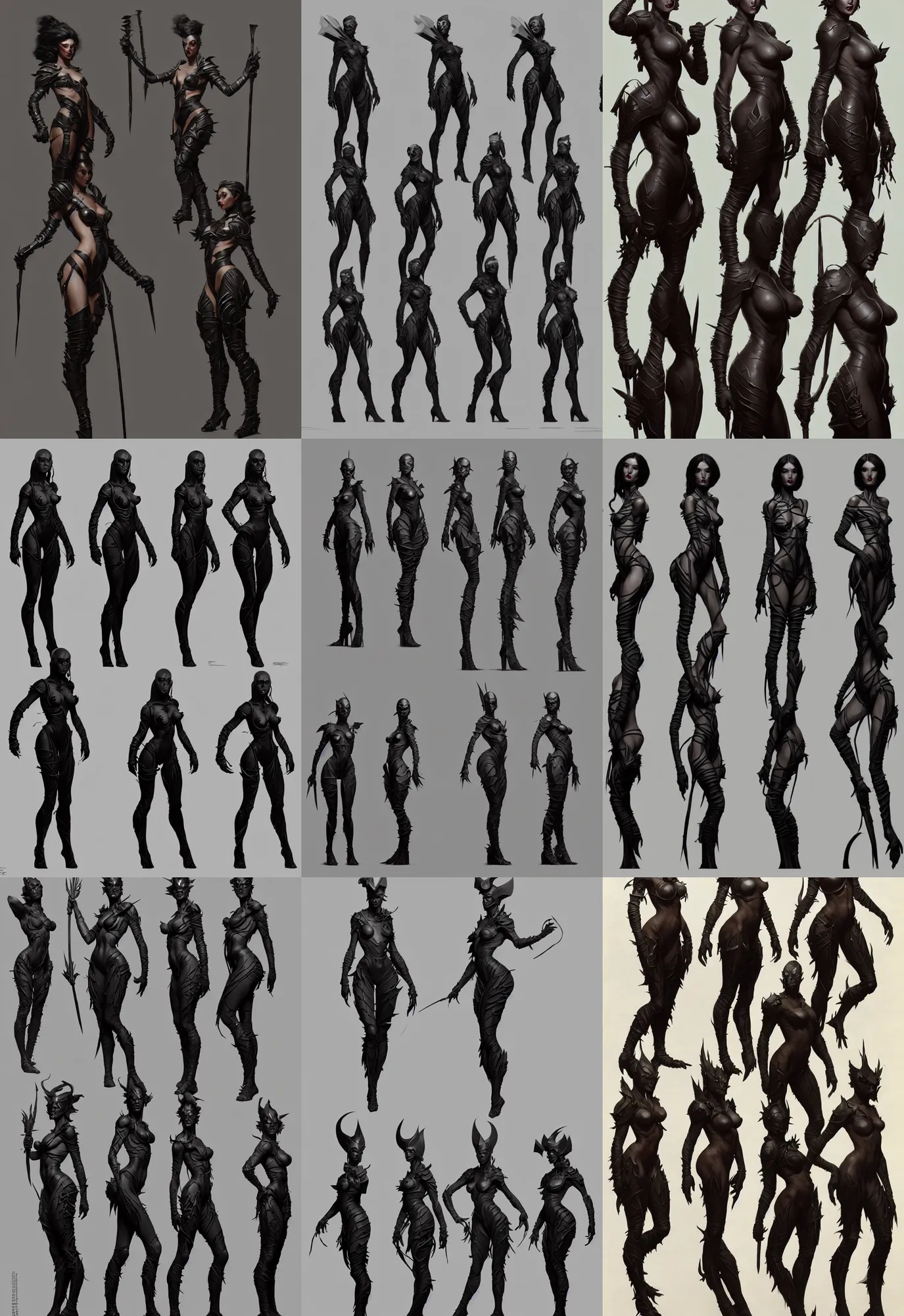 Image similar to three views game character design by illustrator of riot games, donato giancola and greg rutkowski. just one lonely black tape project show attctive showgirl!! full body!! future head set. contour light effect!! 8 k. stage light. octane render. sharp edge. ultra clear detailed