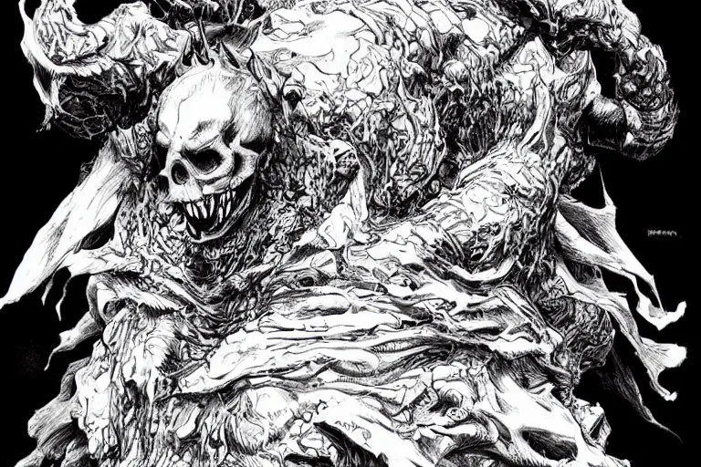 Image similar to Now I am become death, the destroyer of worlds. by kentaro miura, by kim jung gi