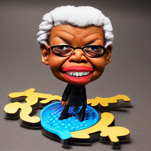 Prompt: maya angelou inventing calculus, stop motion vinyl action figure, plastic, toy, butcher billy style