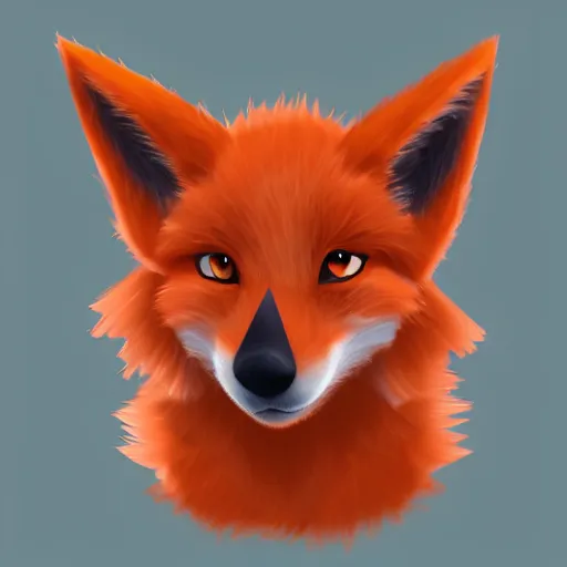 Image similar to fursona of an orange fox with poofy hair, digital art, furaffinity, tumblr, twitter