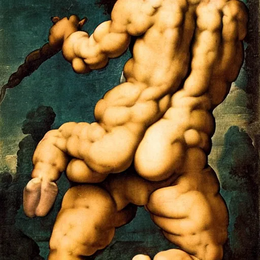 Image similar to a beautiful young centaur, painted by michelangelo