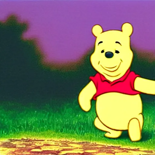 Image similar to film still of Winnie the Pooh as a Morpheus in The Matrix,