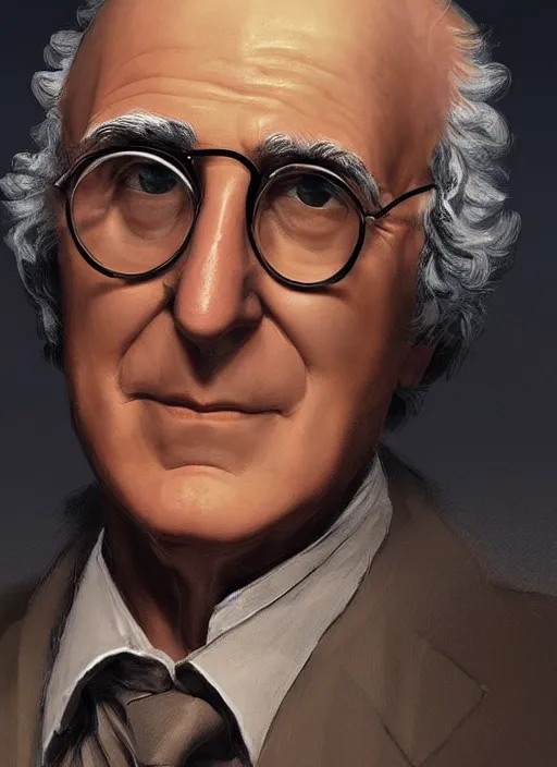 Image similar to digital _ painting _ of _ larry david statue _ by _ filipe _ pagliuso _ and _ justin _ gerard _ symmetric _ fantasy _ highly _ detailed _ realistic _ intricate _ port