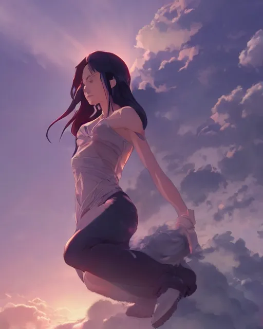 Image similar to a goddess kneeling, intense beauty, full shot, atmospheric lighting, detailed face, by makoto shinkai, stanley artgerm lau, wlop, rossdraws