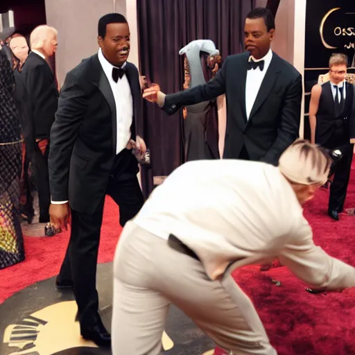 Image similar to will smith slapping chris rock at oscars 4k