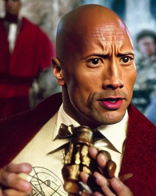 Image similar to film still close up shot of dwayne johnson in the movie harry potter and the philosopher's stone. photographic, photography